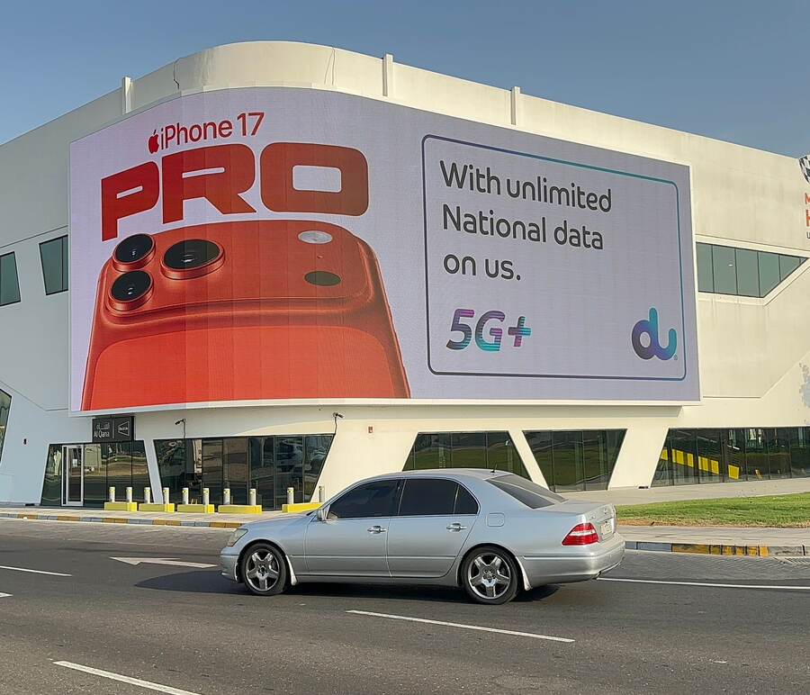 iPhone 17 Pro building wrap